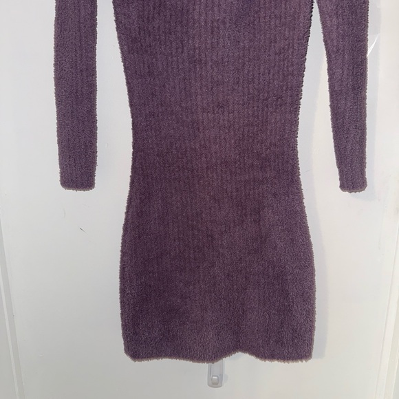 wild fable purple fuzzy knit off the shoulder dress - Picture 3 of 5